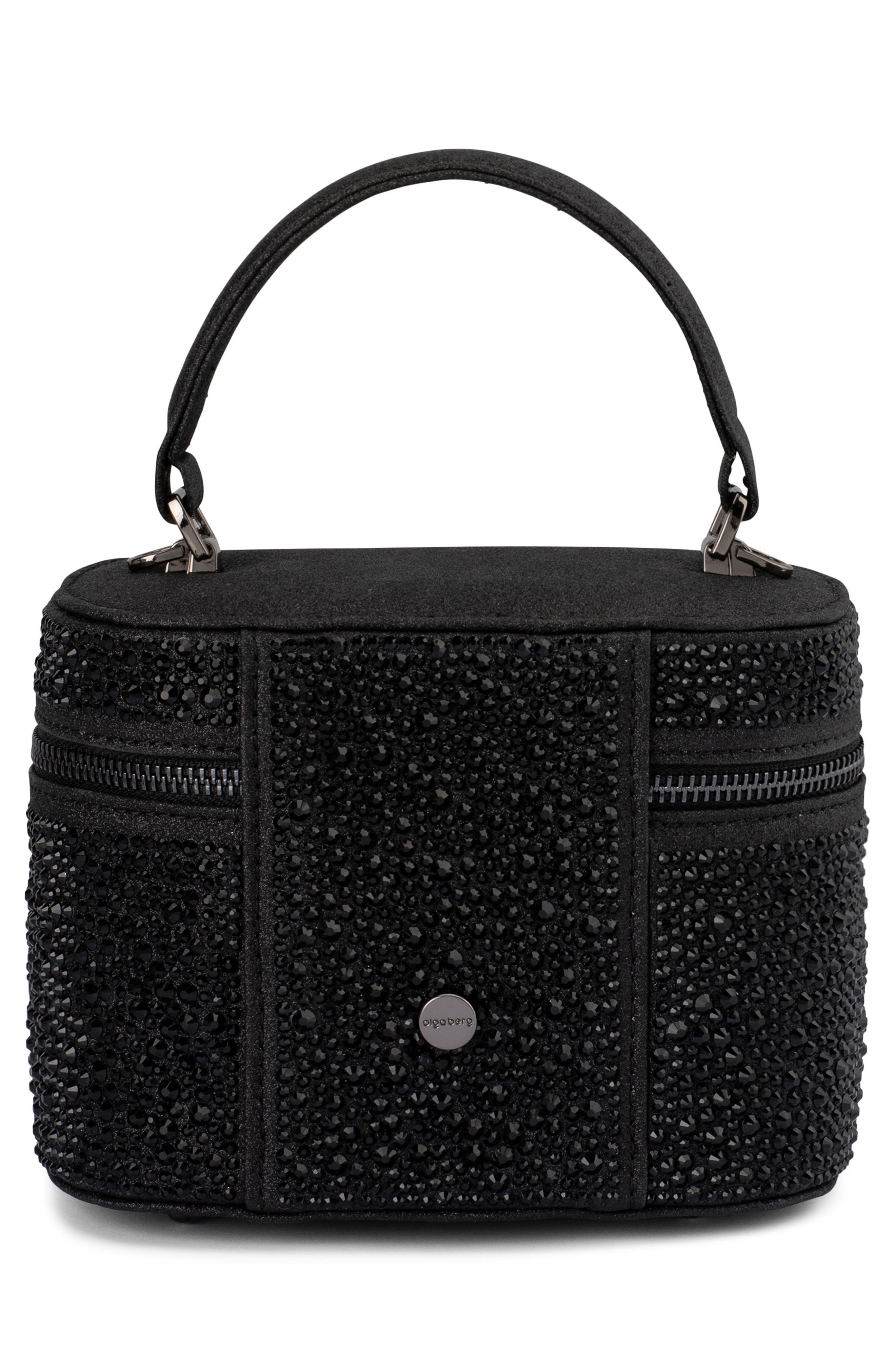 Olga Berg Beckie Crystal Top Handle Vanity Case, Alternate, color, 
