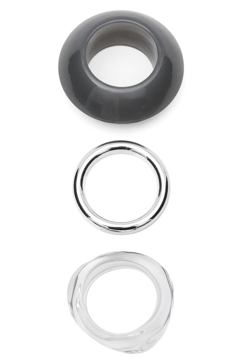 Combined Set of 3 Bracelets, Main, color, SILVER