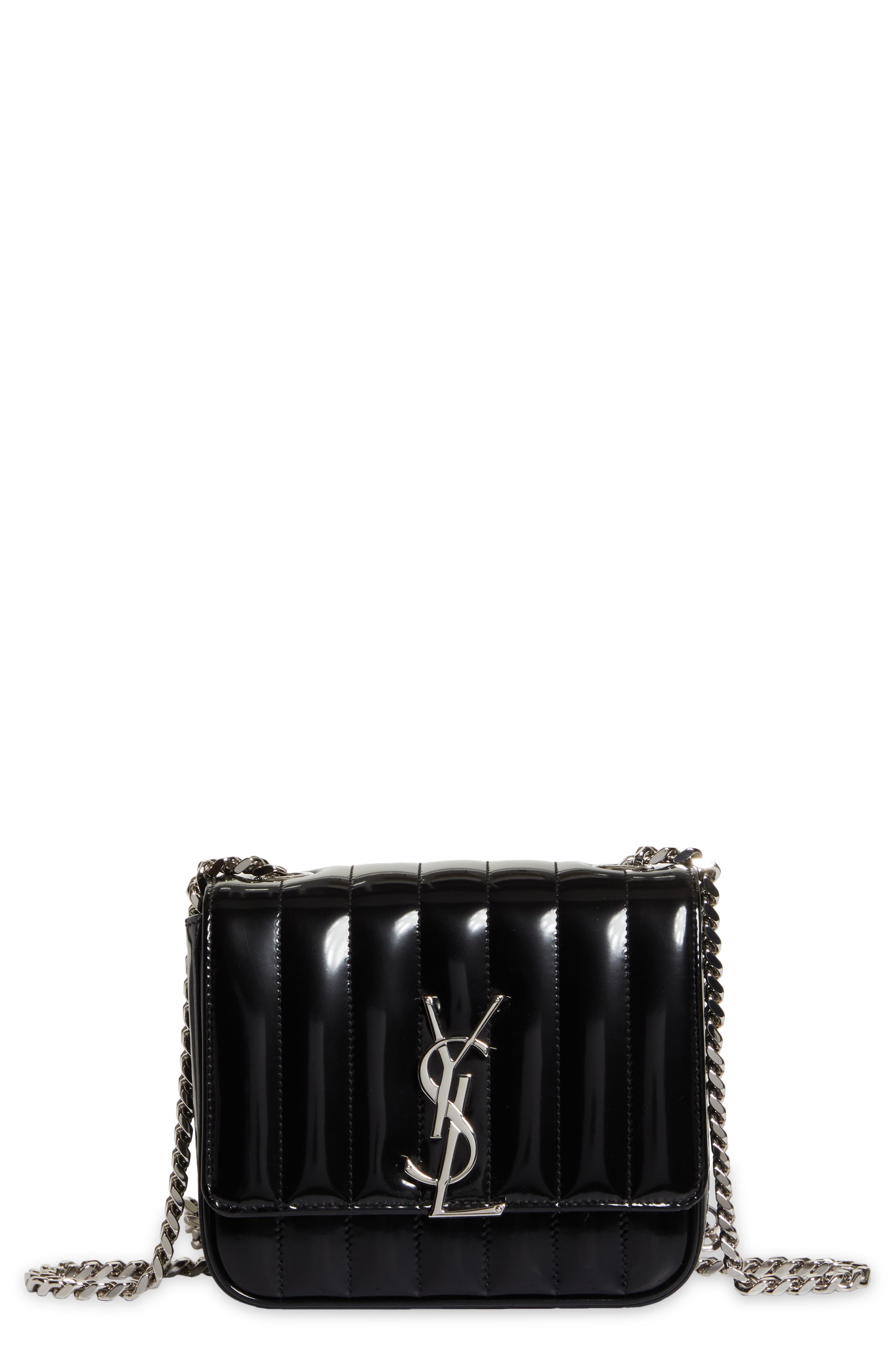 Saint Laurent Small Vicky Quilted Crossbody Bag, Main, color, 