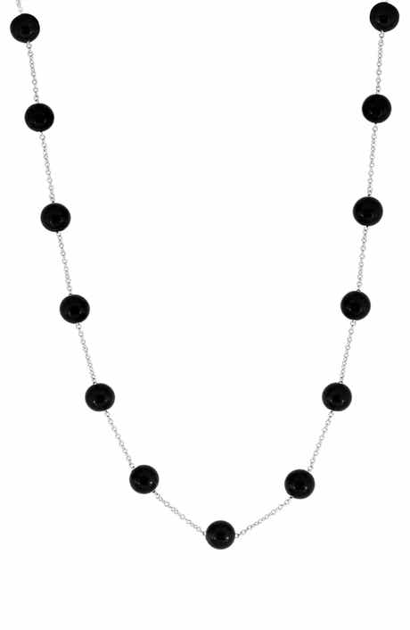EFFY Sterling Silver & Onyx Beaded Necklace