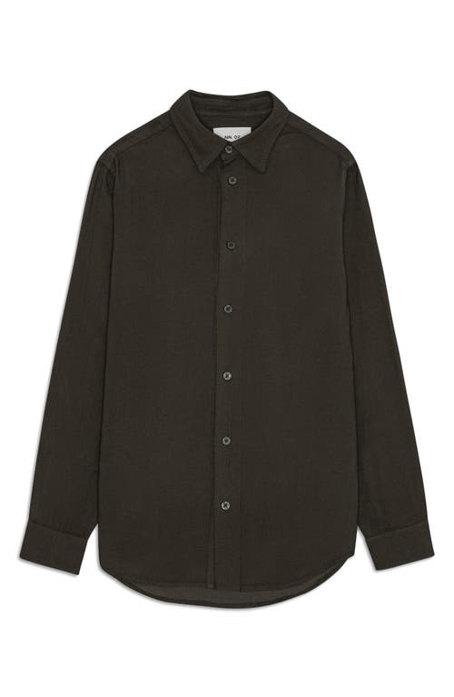 Nn07 Colby Drapey Shirt Dark Army In Brown