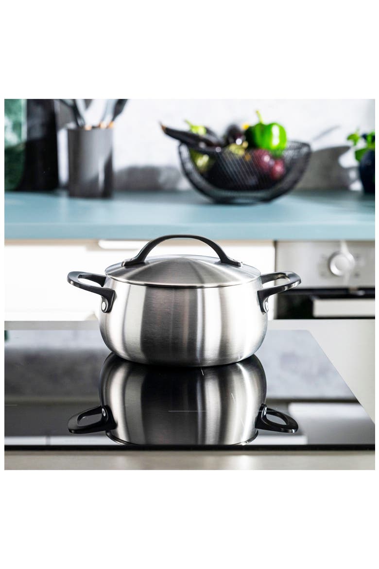 Belly Tri-Ply Stainless Steel Stockpot, Alternate, color, SMOKEY BLACK