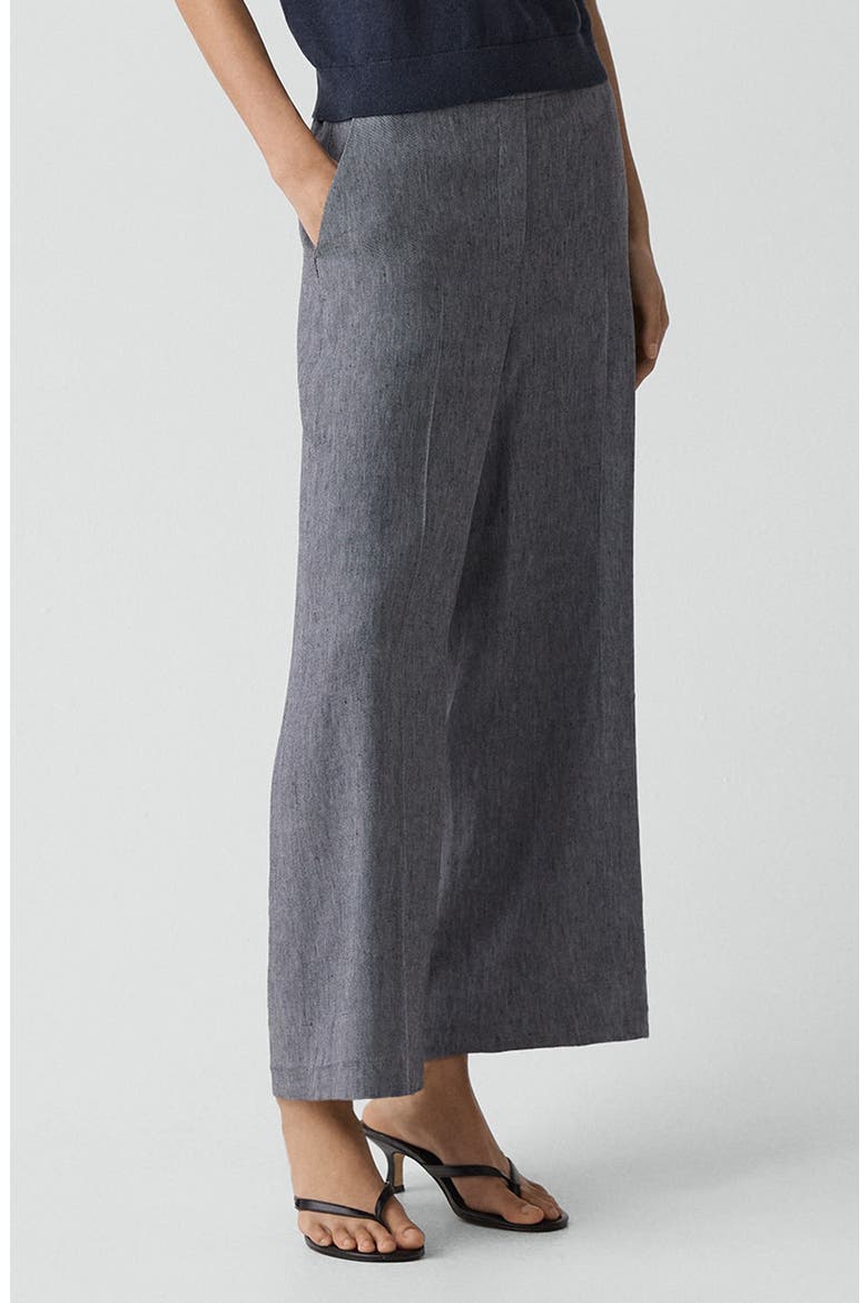 Classic Straight Leg Linen Blend Pants, Alternate, color, INK BLUE