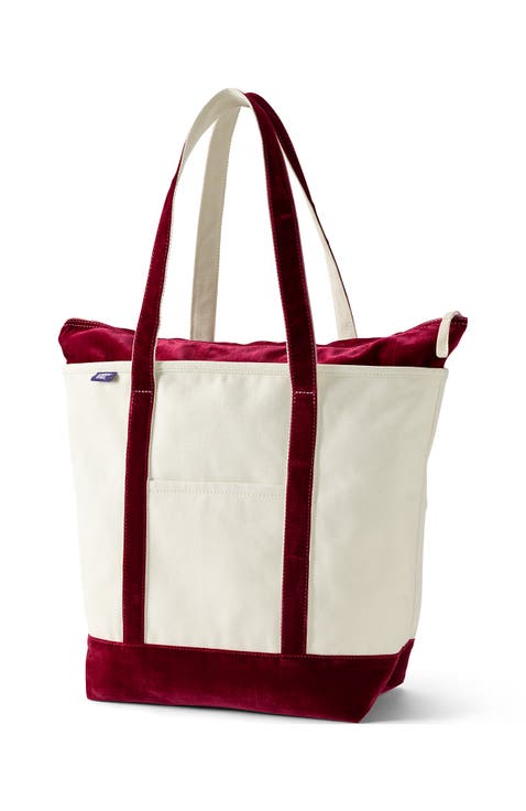 Medium Velvet Open Top Canvas Tote