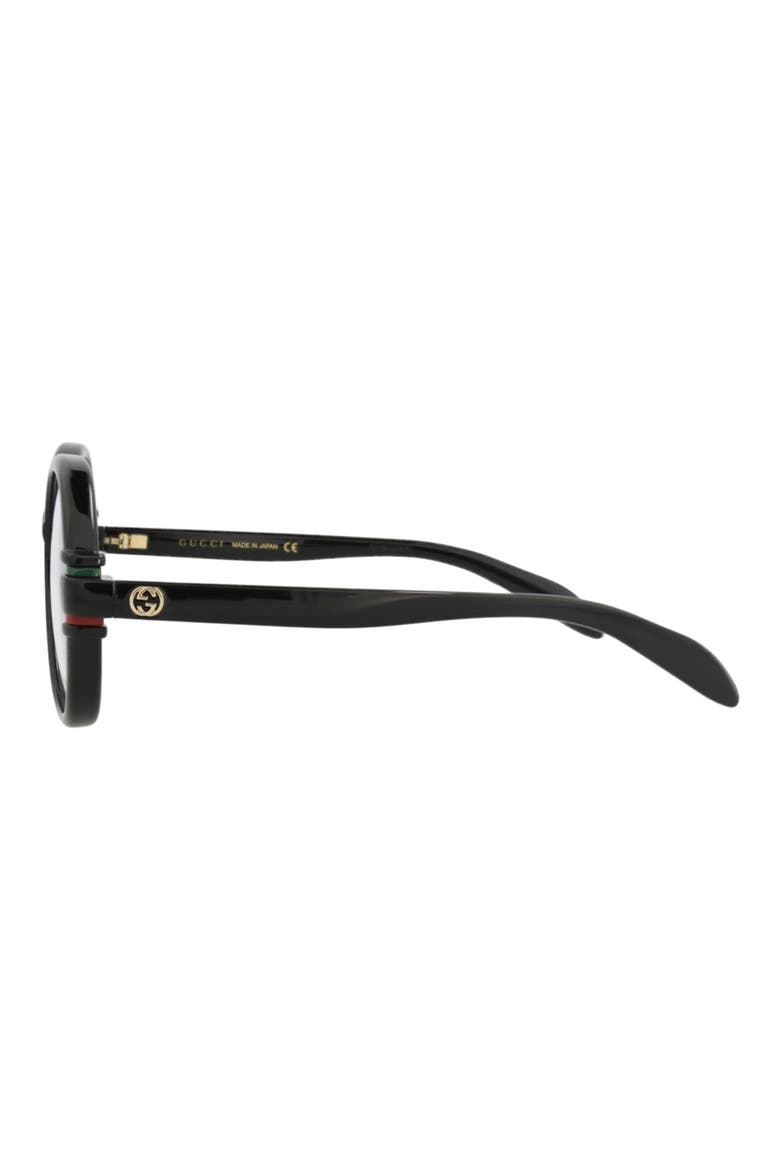 54mm Round Optical Glasses, Alternate, color, BLACK BLACK TRANSPARENT