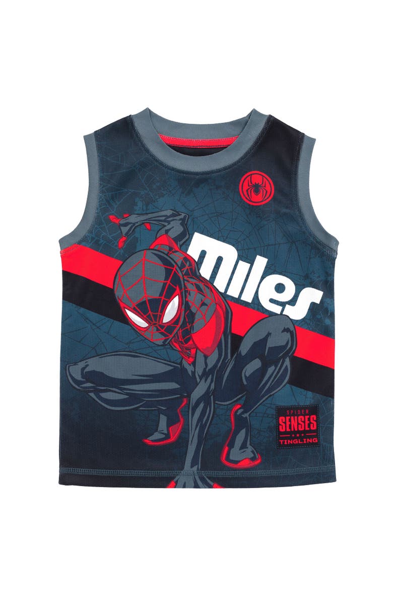 Marvel Spider-Man Athletic Tank Top & Shorts Set, Alternate, color, Spider-Man Miles Morales Black