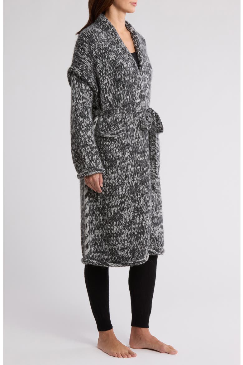 Lofty Tie Waist Wool Blend Cardigan, Alternate, color, CINDER COAL