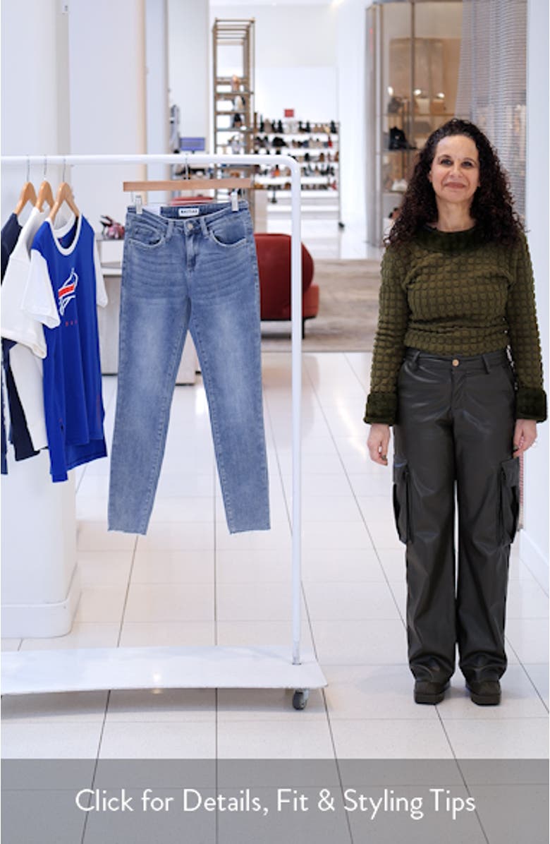 Raw Hem Mid Rise Ankle Skinny Jeans, sales video thumbnail