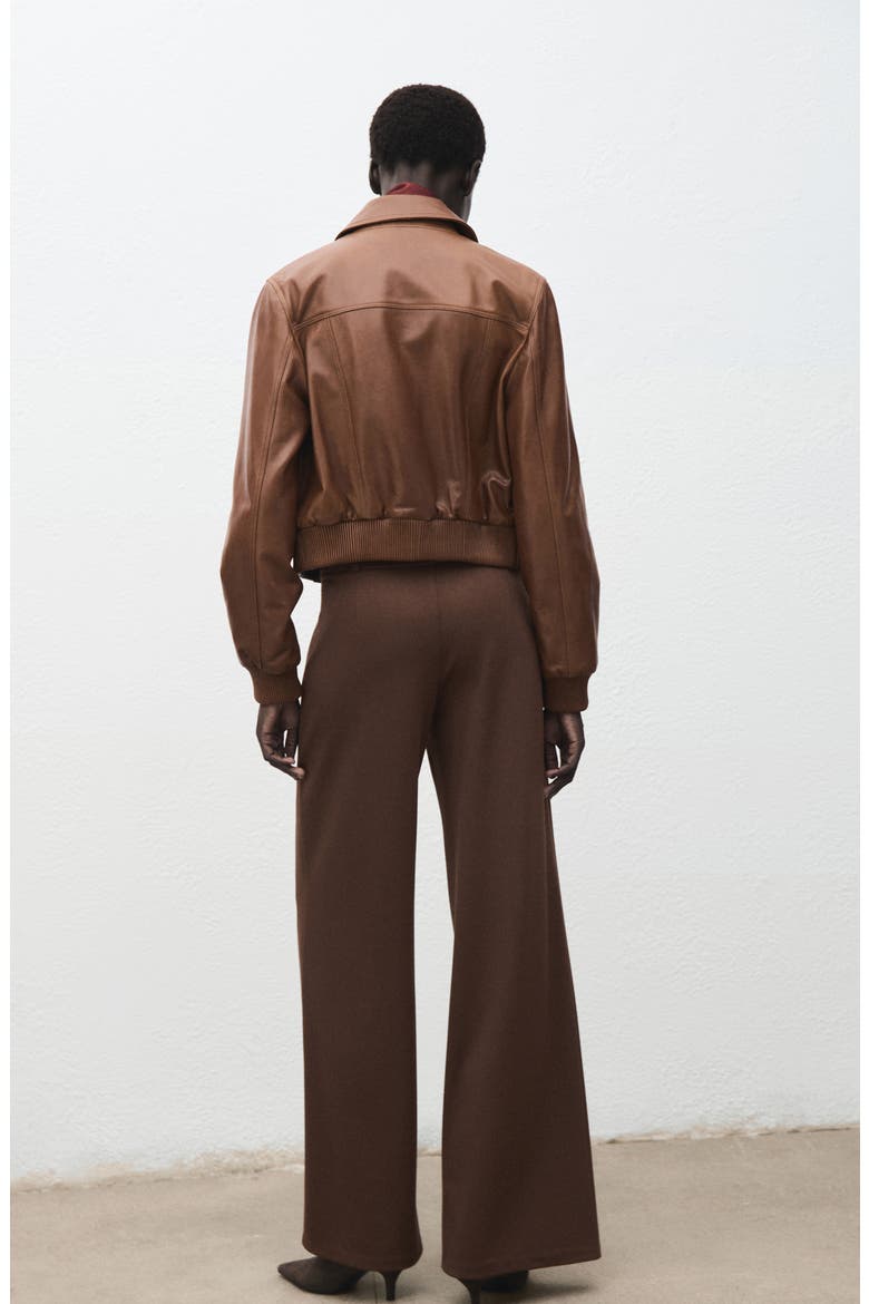 High Waist Straight Leg Pants, Alternate, color, MEDIUM BROWN