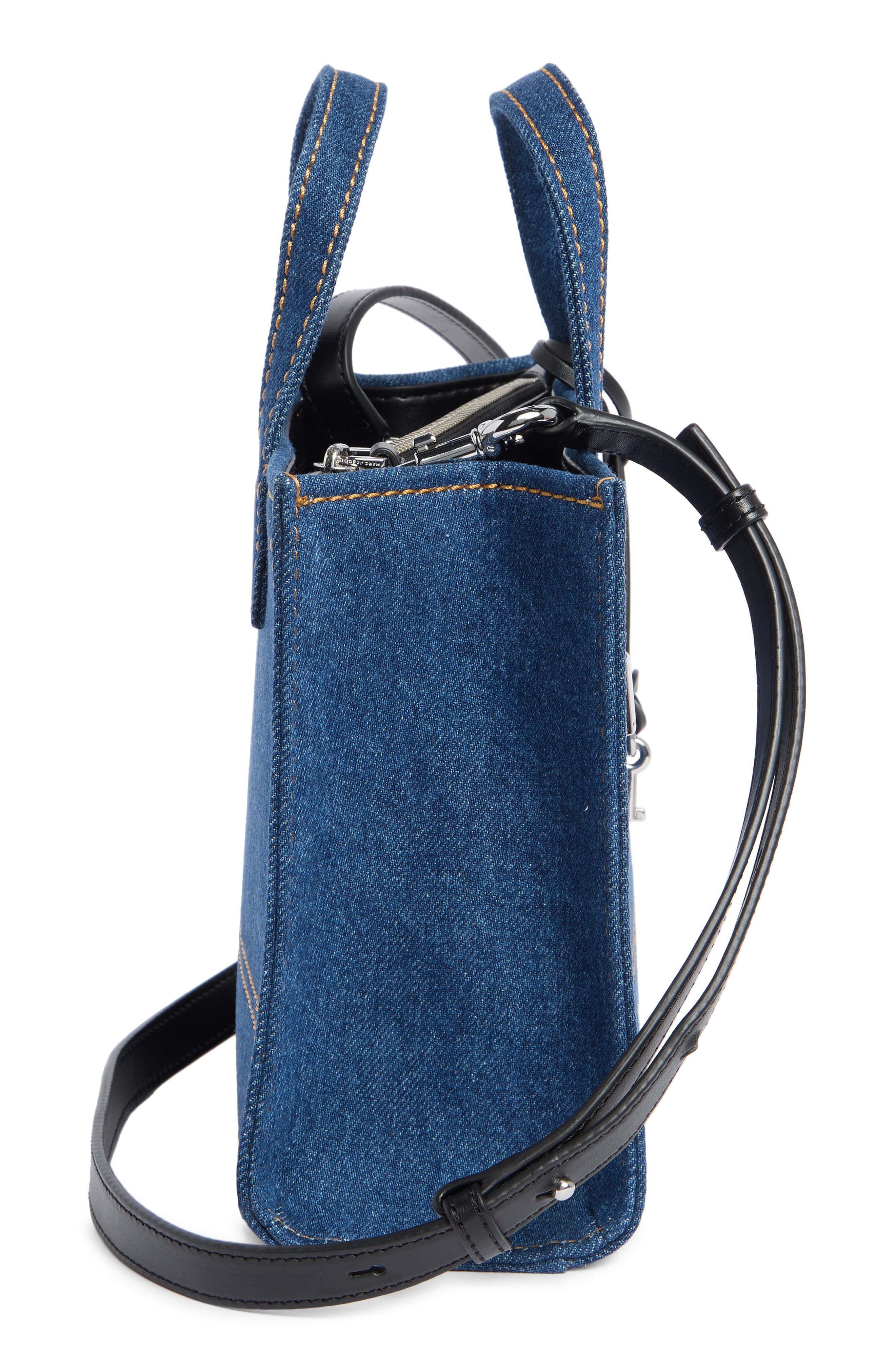 Bold Mini Denim Satchel, Alternate, color, DENIM