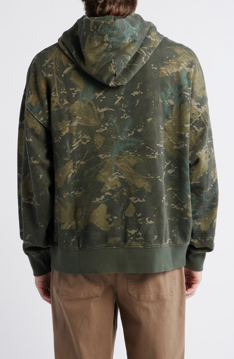Carhartt Work In Progress Benton Camo Cotton French Terry Zip Hoodie, Alternate, color, Camo Combi Green Garment Dyed