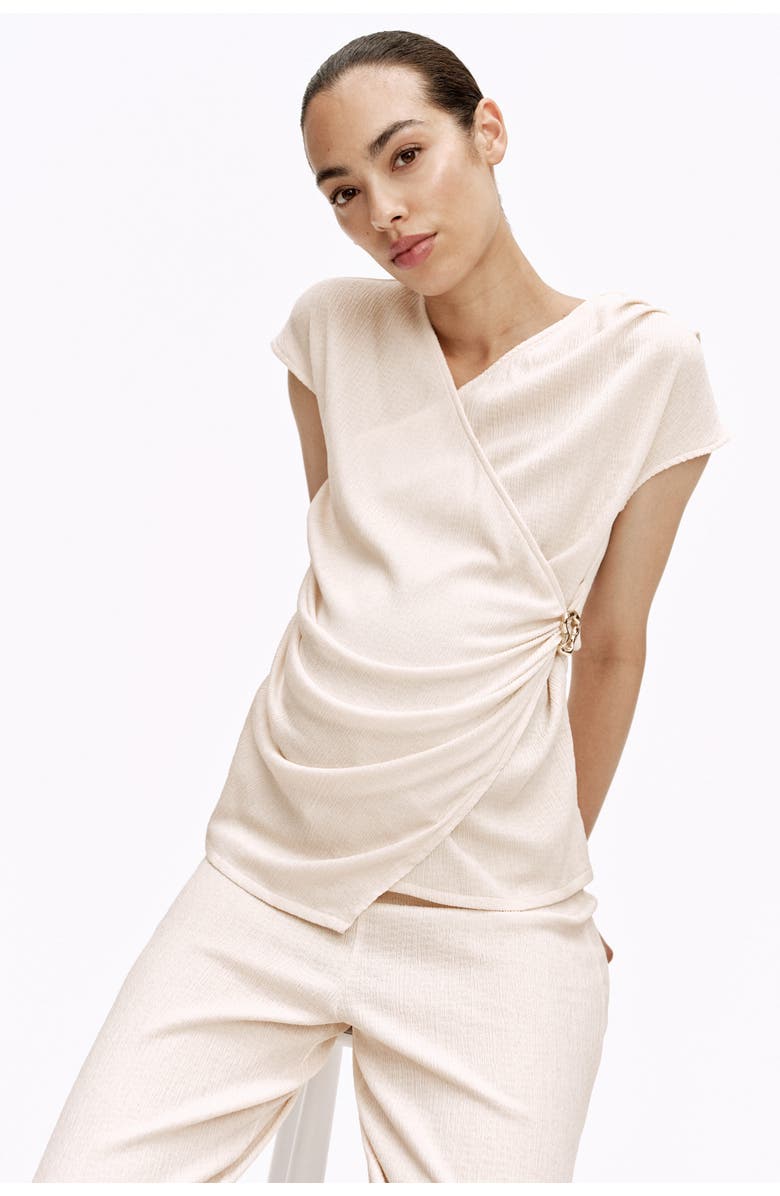 H&M Mama 2-piece Crinkled Jersey Set, Alternate, color, Light Beige