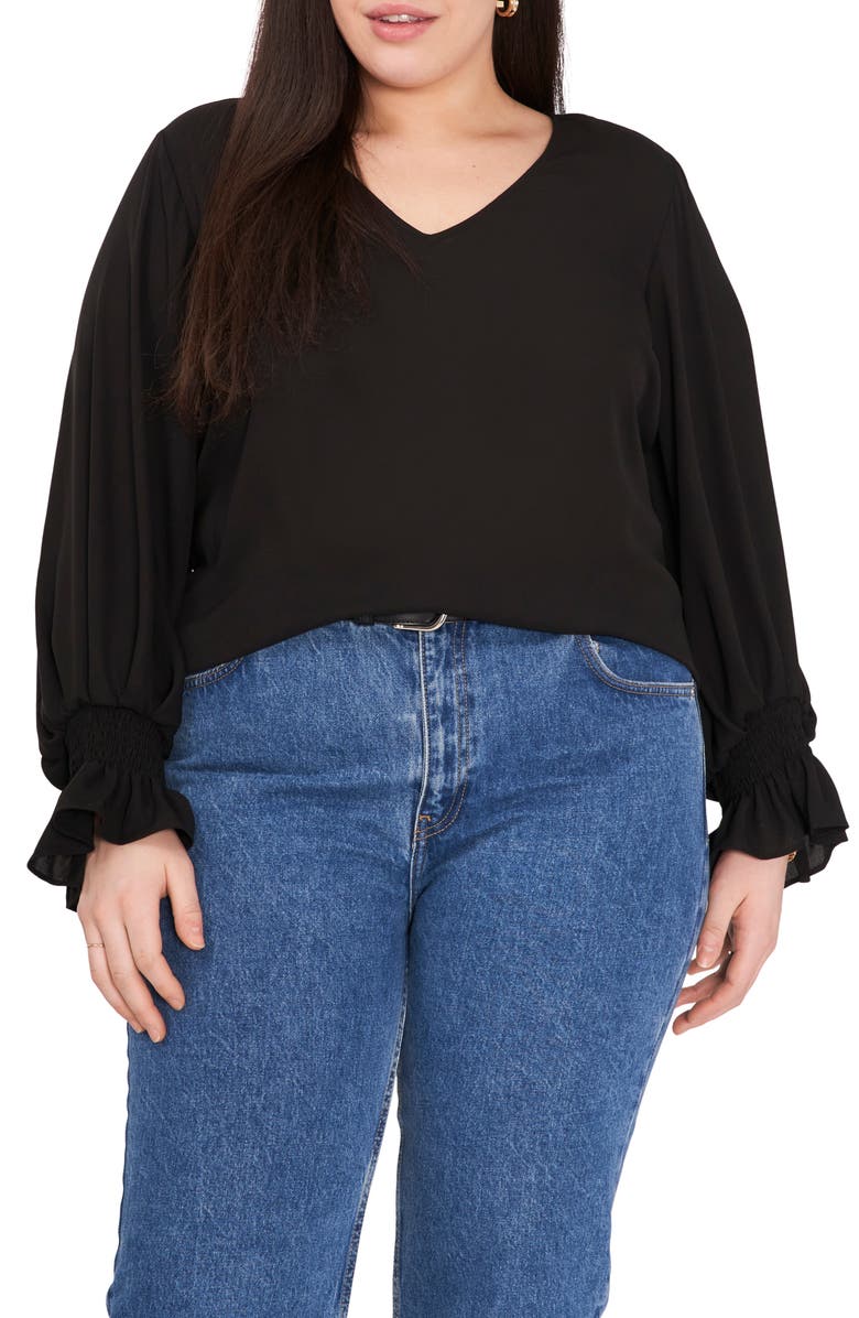 Vince Camuto Long Sleeve Georgette Blouse, Main, color,