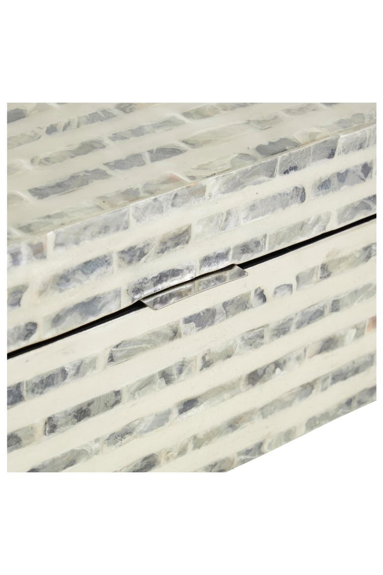 Contemporary Set of 2 Decorative Mother of Pearl Boxes, Alternate, color, CREAM