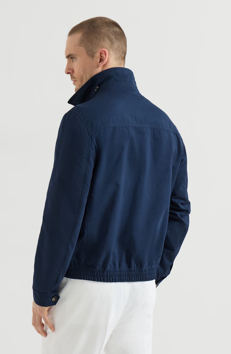 Brunello Cucinelli Microfiber outerwear jacket, Alternate, color, Blue