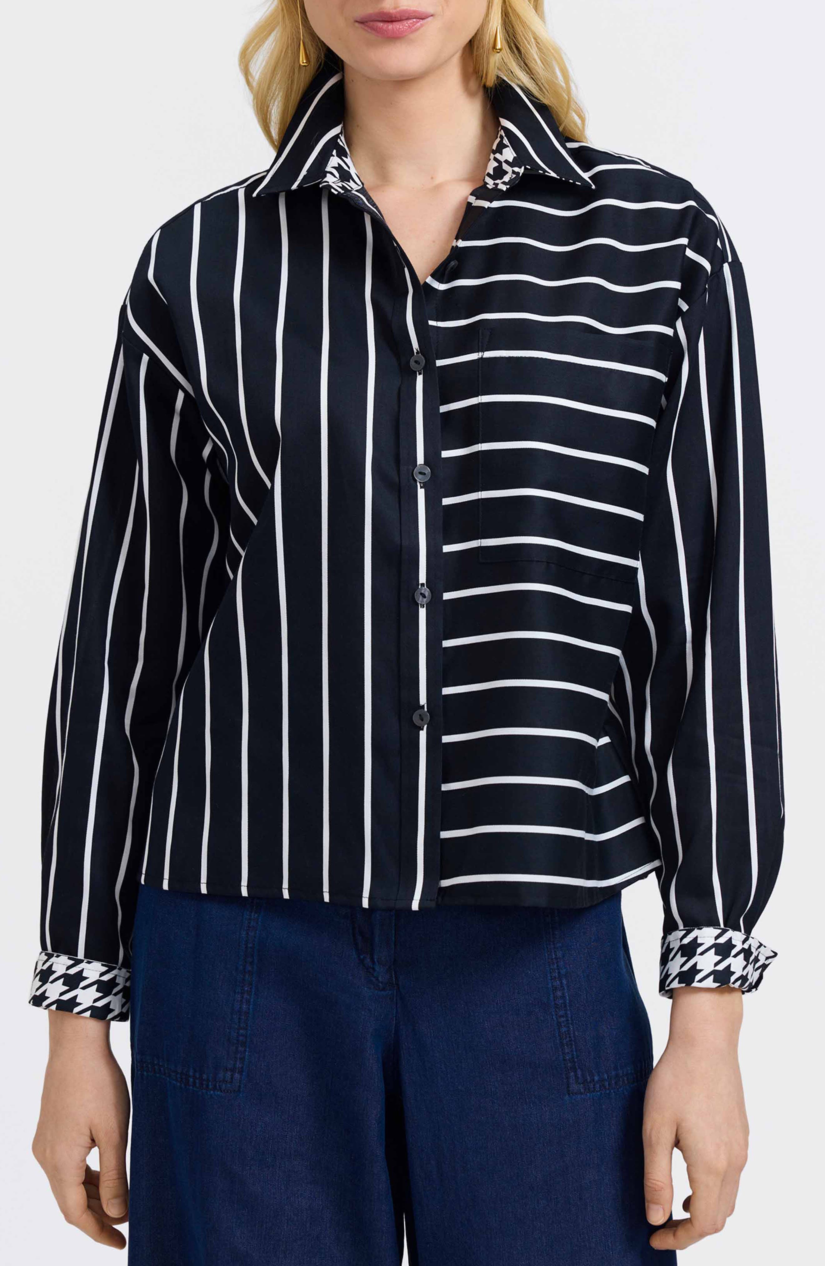 Marina Stripe Cotton Button-Up Shirt - image 3