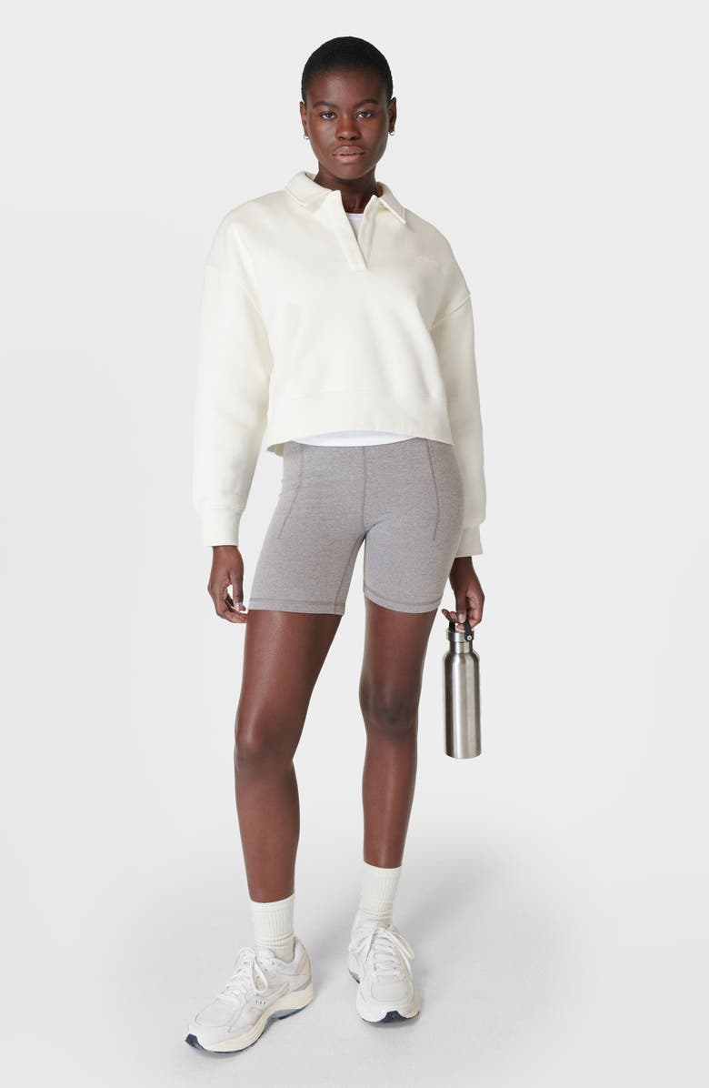 Sweaty Betty Powerhouse Collared Crop Sweatshirt, Alternate, color,