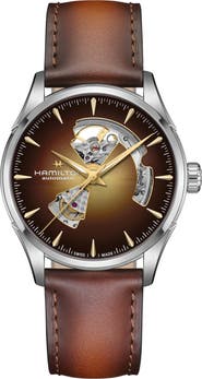 Hamilton Jazzmaster Open Heart Automatic Leather Strap Watch