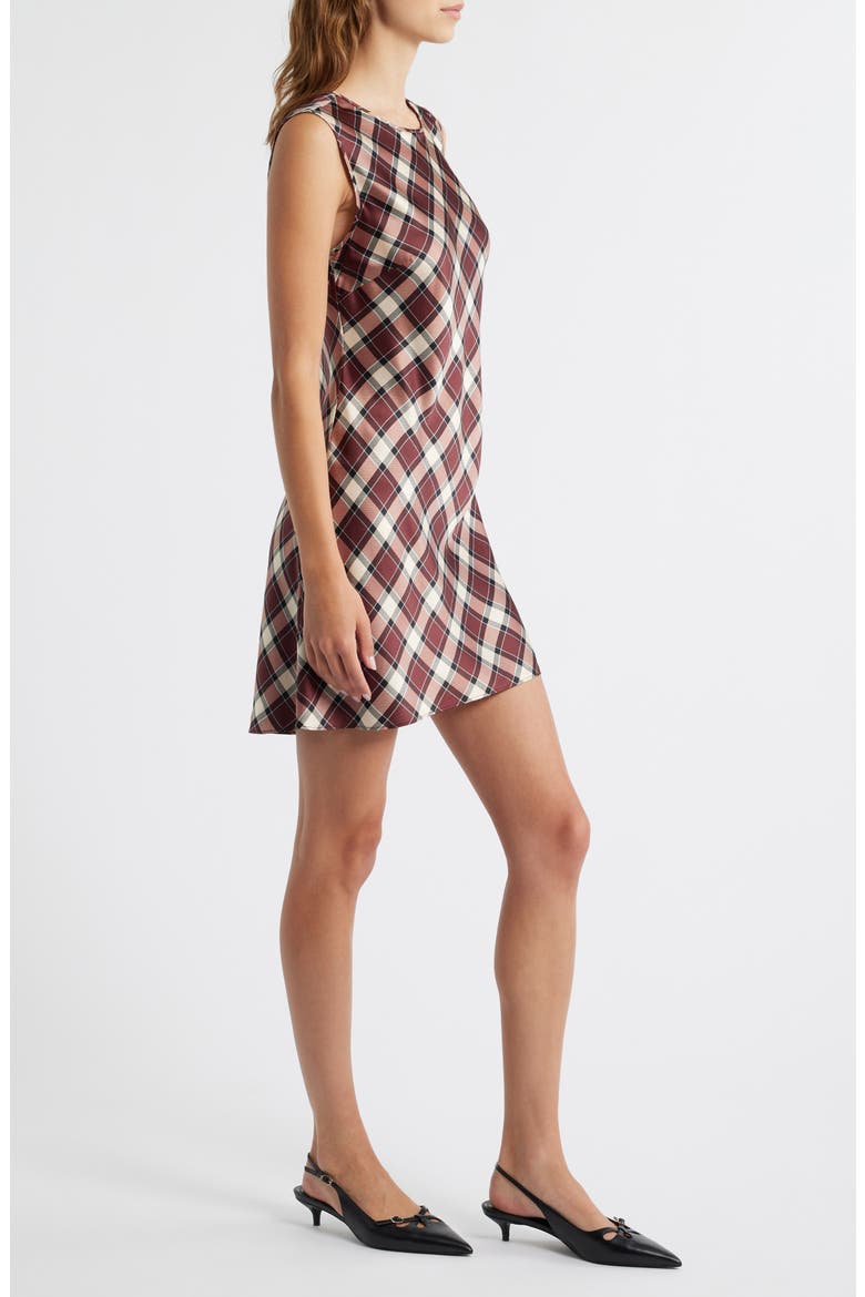 Alamere Plaid Silk Minidress, Alternate, color, NORFOLK PLAID