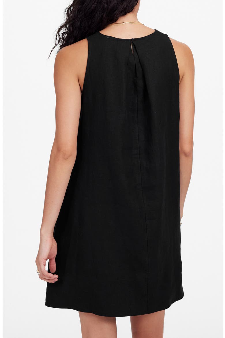 Leilani Linen Dress, Alternate, color, JET BLACK