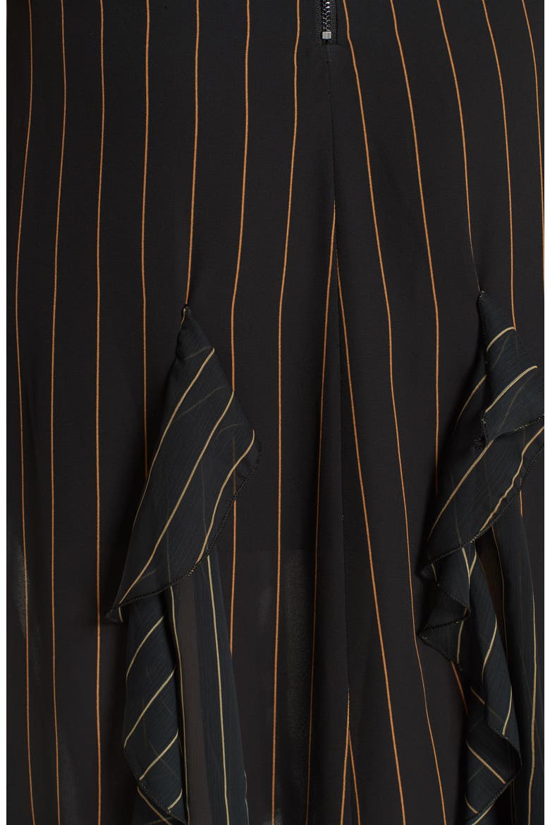 Tessa Ruffle Godet Stripe Dress, Alternate, color, PINSTRIPE