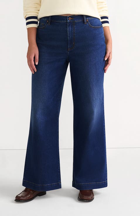 High Rise Wide Leg Denim Jeans