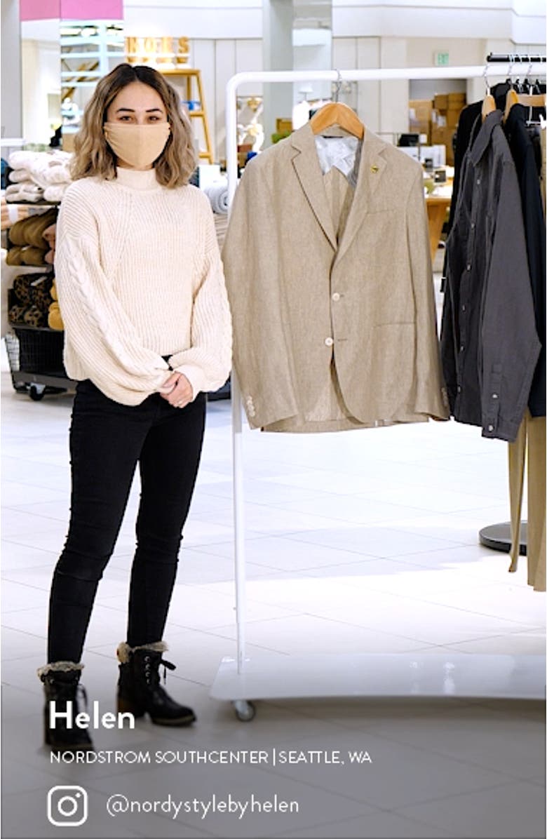 Tom Trim Fit Solid Linen Blazer, sales video thumbnail