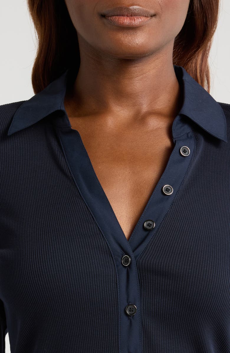 Veronica Beard Scottie Knit Button-Up Shirt, Alternate, color, 