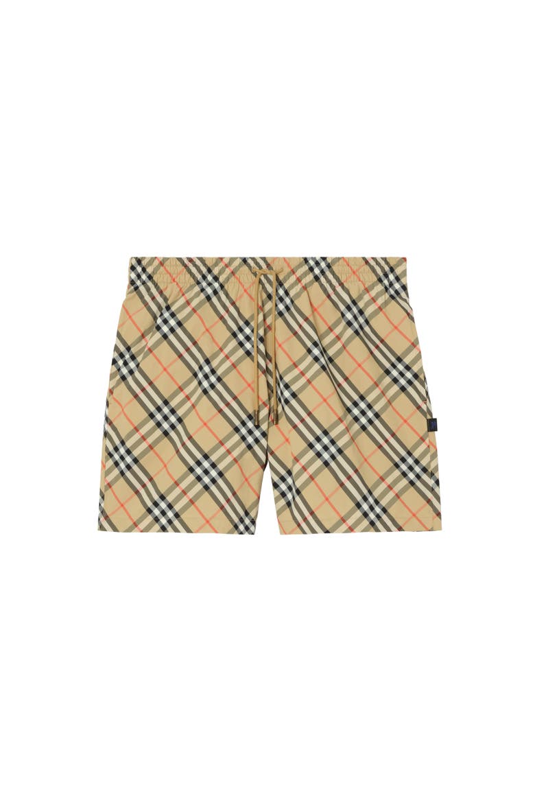Check Swim Shorts, Alternate, color, Sand beige