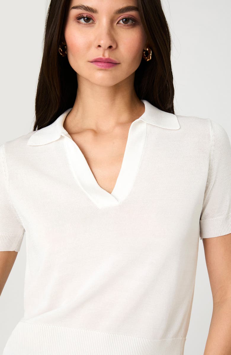 French Connection Sergio Short Sleeve Polo Sweater, Alternate, color, 10-Summer White