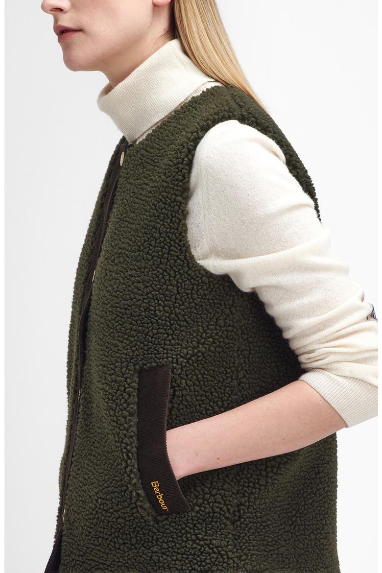 Dulsie High Pile Fleece Quilted Vest, Alternate, color, OLIVE/ANCIENT