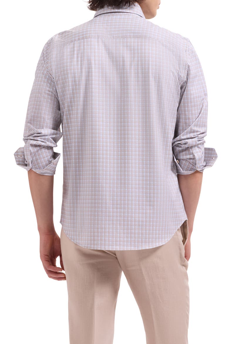 Devon OoohCotton® Shadow Plaid Button-Up Shirt, Alternate, color, SAND