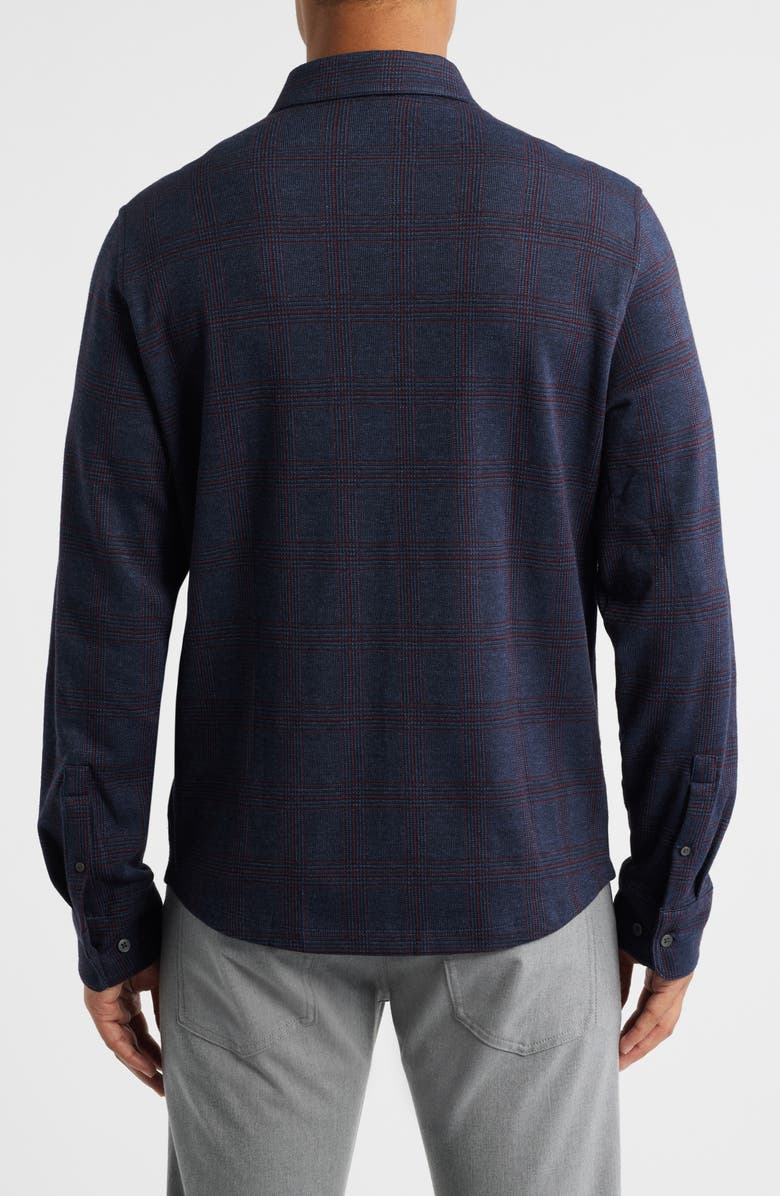 Robert Barakett Darlog Glen Plaid Knit Button-Up Shirt, Alternate, color, Navy