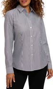Foxcroft Dianna Stripe Cotton Button-Up Shirt