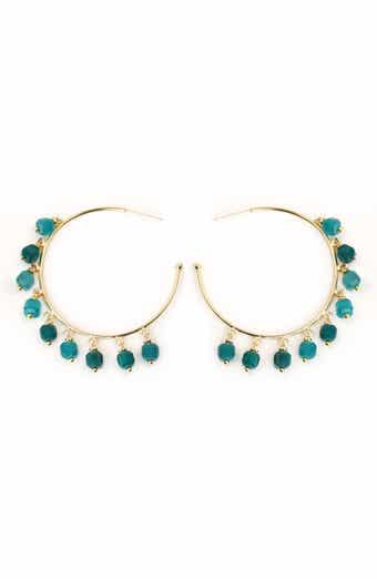 Panacea Beaded Charm Hoop Earrings