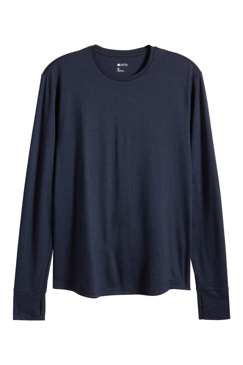 Restore Soft Performance Long Sleeve T-Shirt, Alternate, color, NAVY ECLIPSE MELANGE