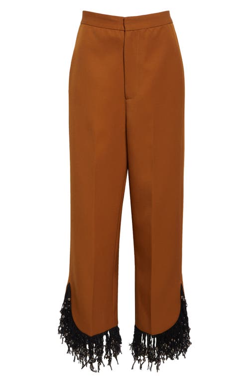 Diotima George Beaded Fringe Pants In Tobacco