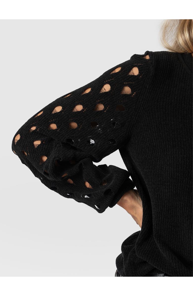 Saint + Sofia Suki Lace Hole Knit, Alternate, color, Black