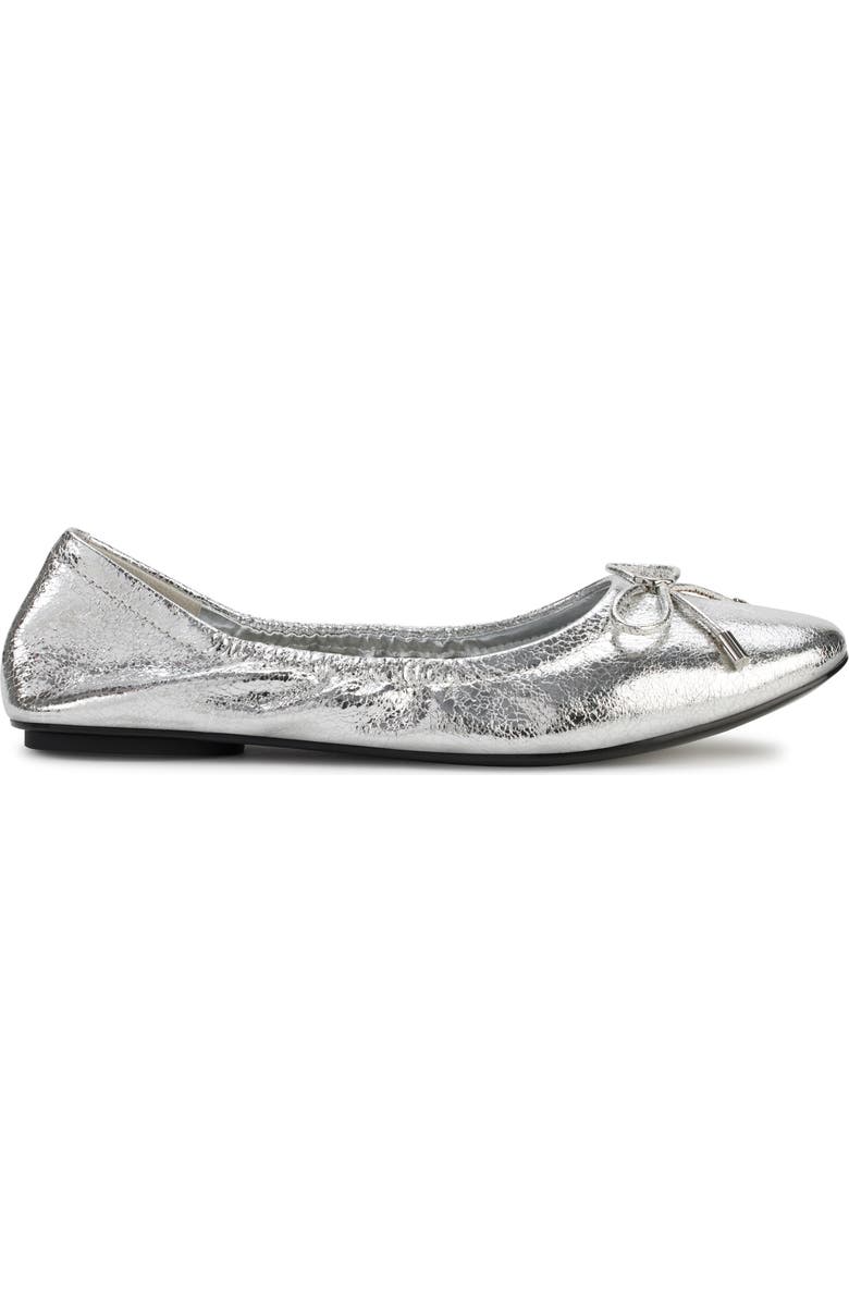 KARL LAGERFELD PARIS Velma Metallic Ballet Flat, Alternate, color, Silver