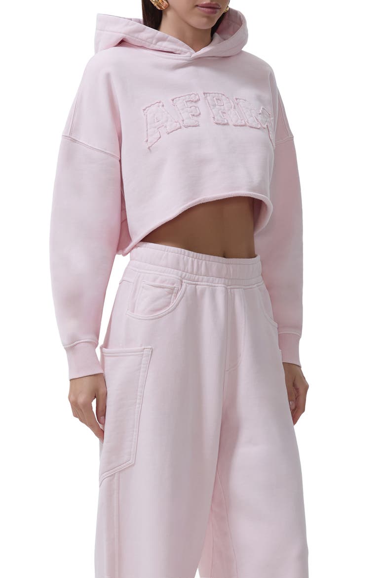 Darius Crop Cotton Hoodie, Main, color, MAUVE MORN
