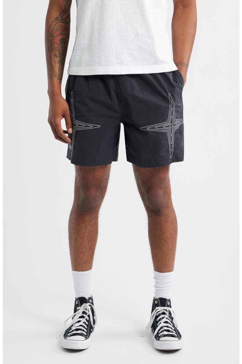 Water Repellent All Around Performance Shorts, Main, color, BLACK
