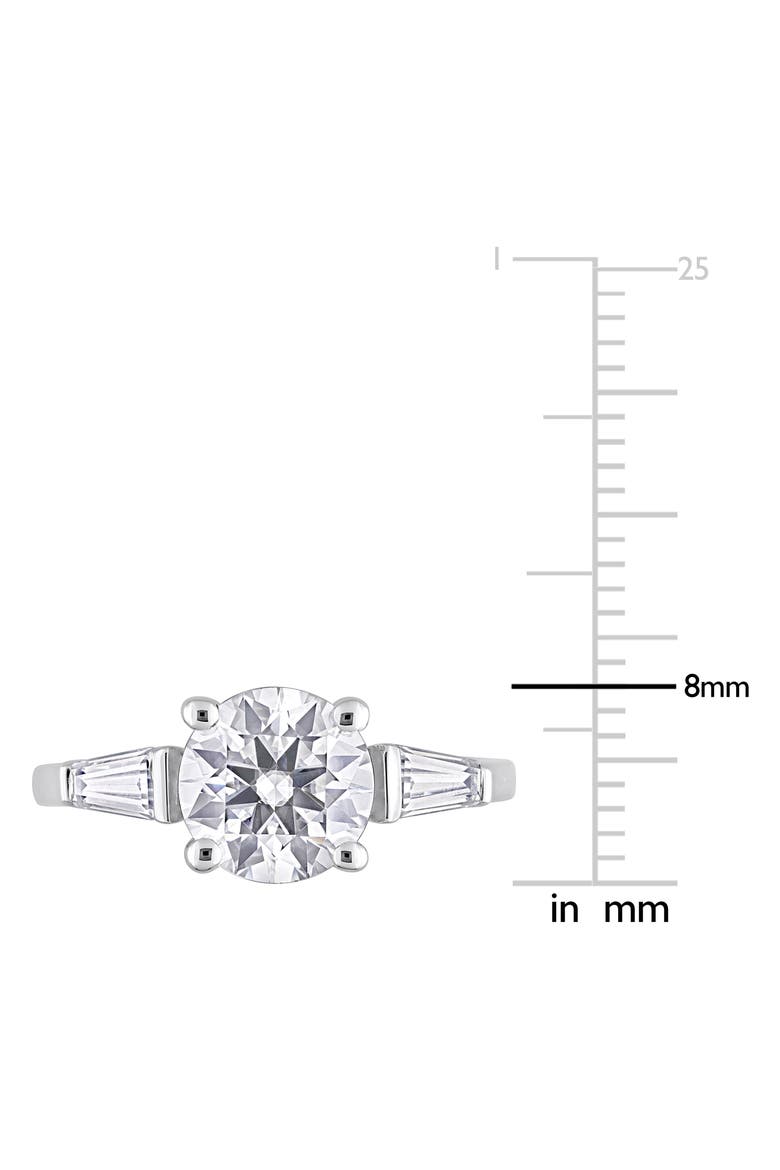 Round Cut & Taper Cut Moissanite Ring, Alternate, color, WHITE
