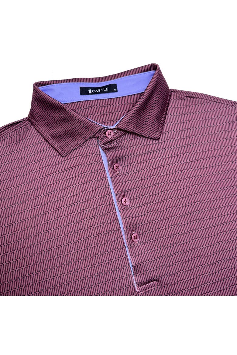 Print Performance Polo Shirt, Alternate, color, Burgundy