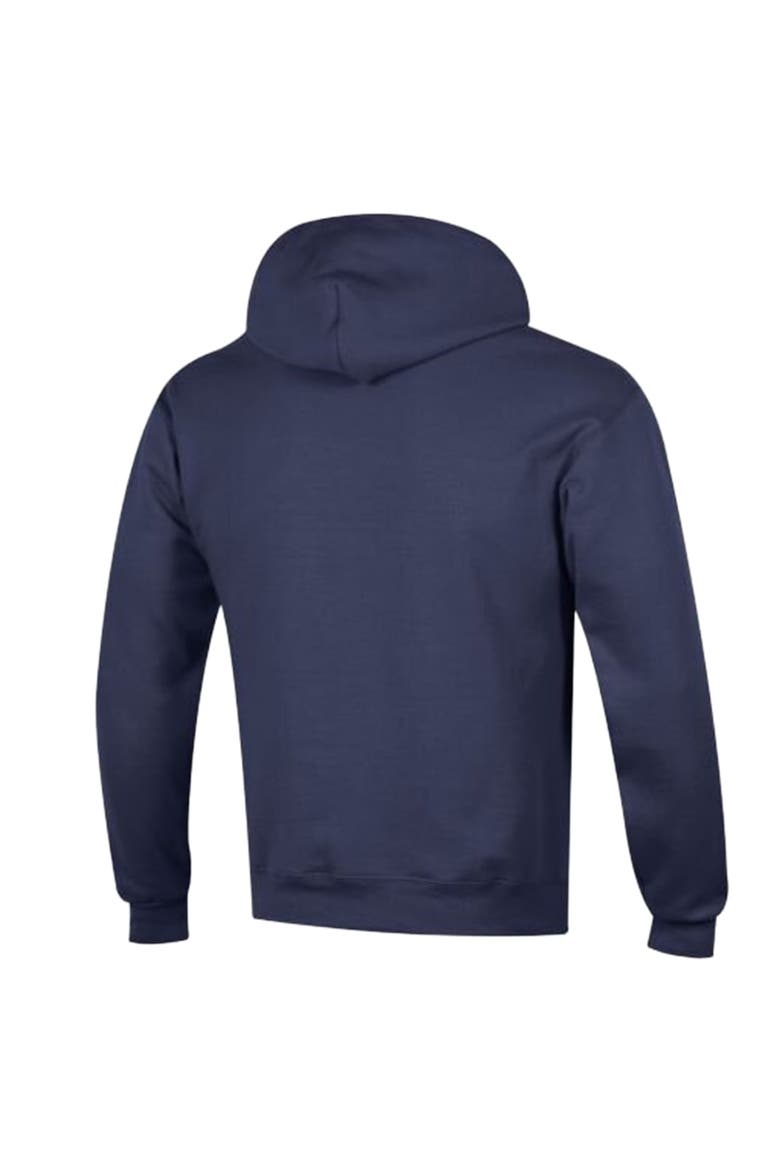 Men's Champion Navy Denver Broncos Powerblend Arch over Logo Hoodie, Alternate, color, Navy