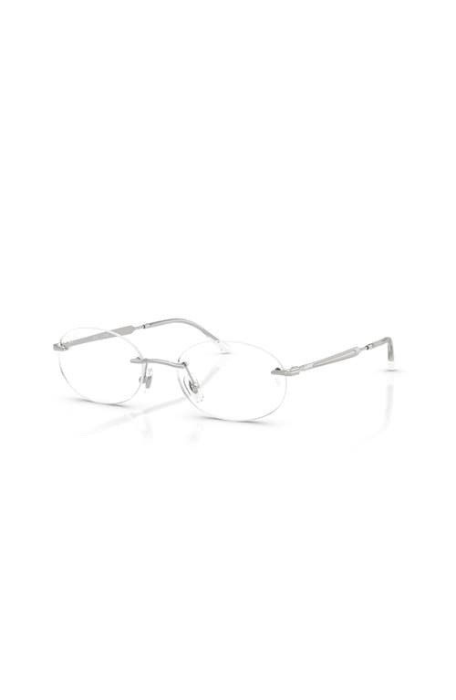 Ray Ban Ray-ban 50mm Oval Optical Glasses In Metallic