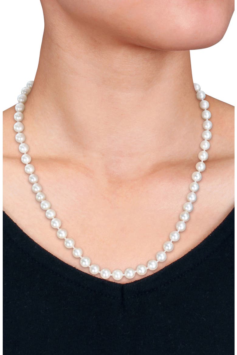 7-7.5mm Cultured Freshwater Pearl Necklace & Bracelet Set, Alternate, color, WHITE