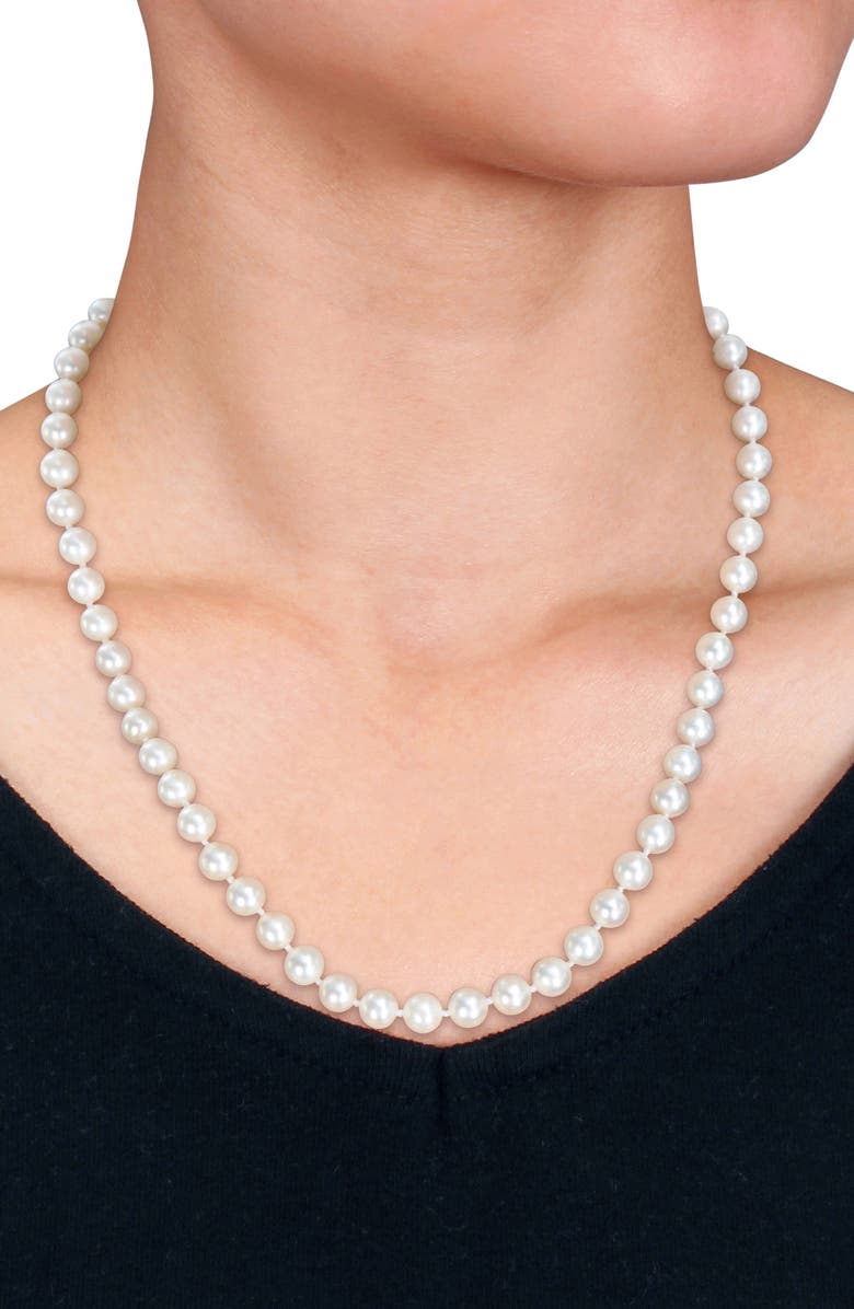 DELMAR 7-7.5mm Cultured Freshwater Pearl Necklace & Bracelet Set, Alternate, color, White