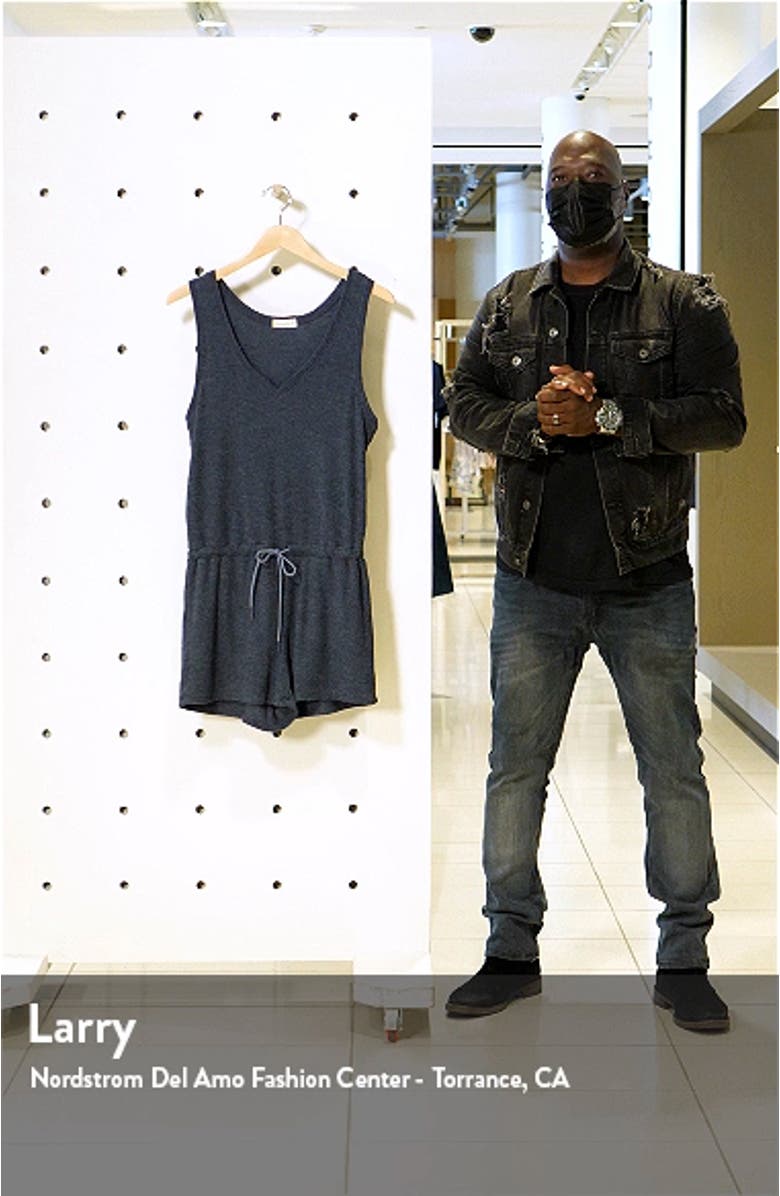 Women's V-Neck Terry Cloth Romper, sales video thumbnail