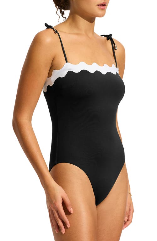 Seafolly Rickrack One-piece Swimsuit In Black