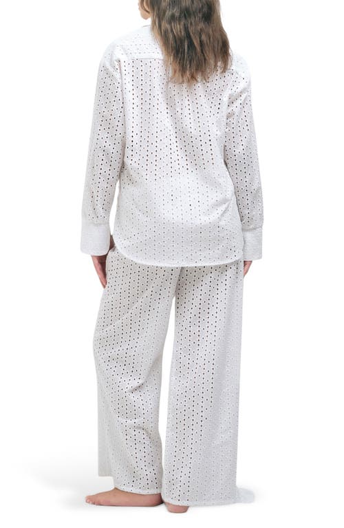 Andine Essen Cannes Cotton Eyelet Button-up Pajama Top
